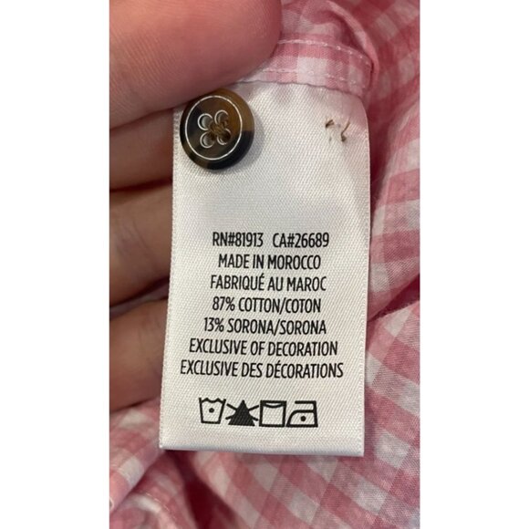 Robert Graham Pink White Gingham Check Collared Tailored Fit Button Down Large - Picture 8 of 10